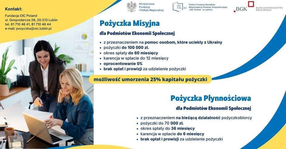Pożyczki płynnościowe dla podmiotów ekonomii społecznej