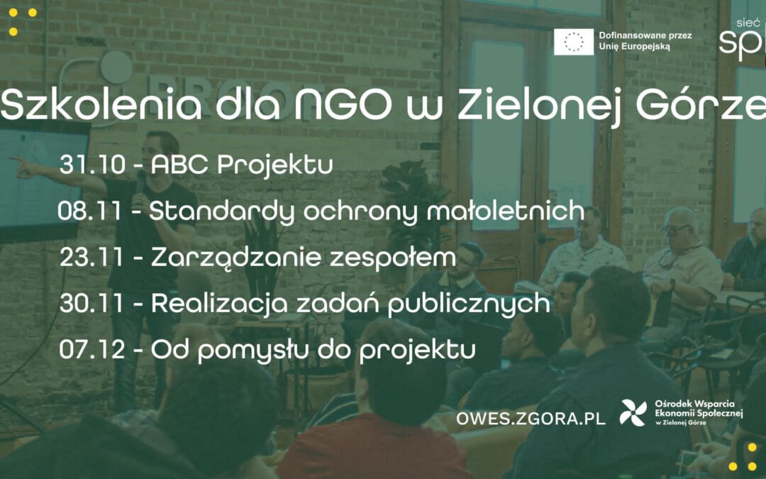 Bezpłatne szkolenia dla organizacji pozarządowych w Zielonej Górze